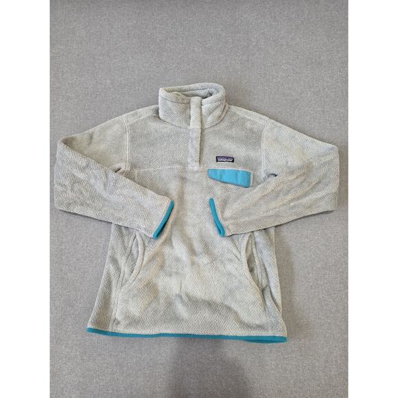 Patagonia Jacket Womens M Gray Blue Polartec Re-Tool Snap T Fleece Pullover - Picture 1 of 8